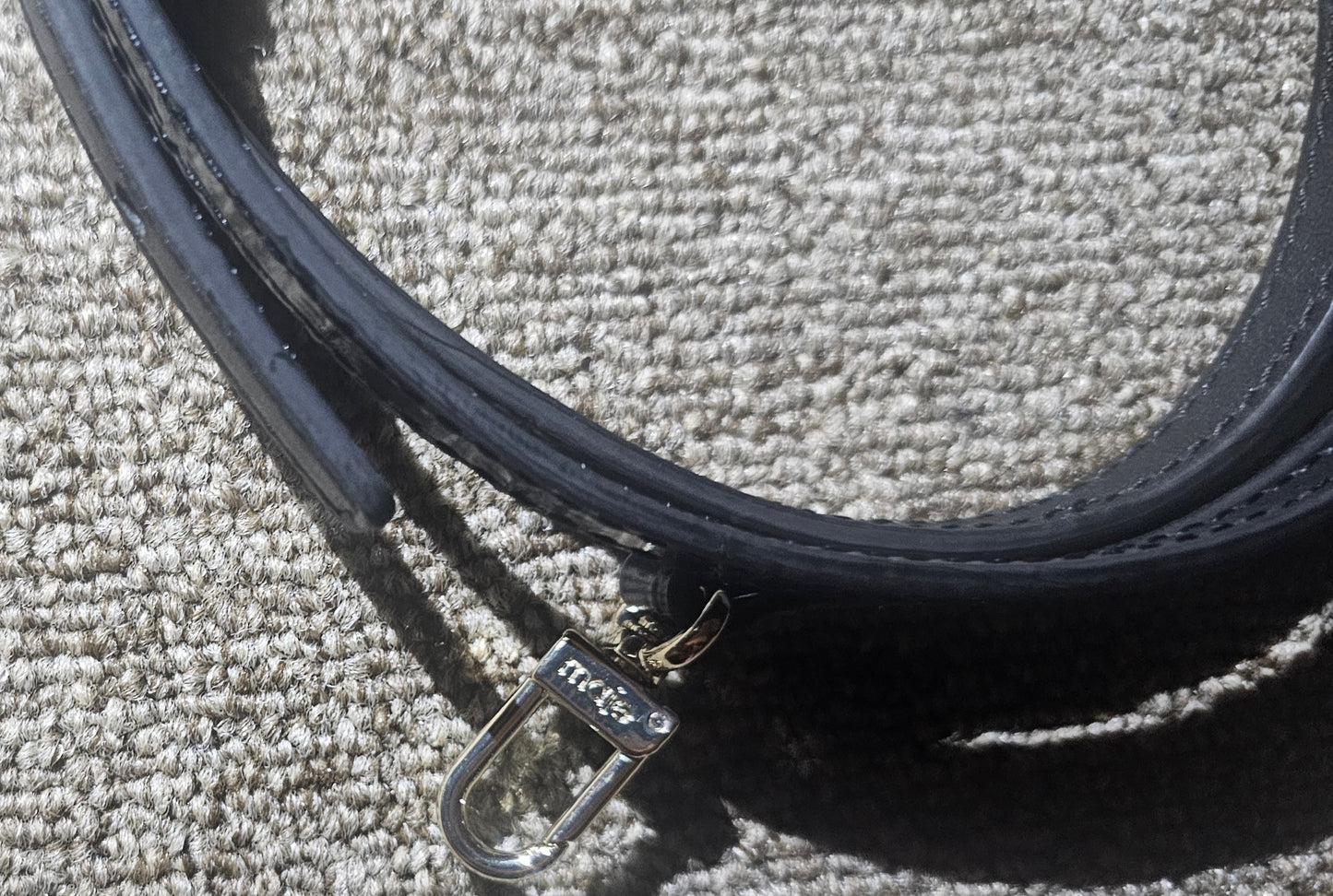 Maje croc embossed shoulder black purse