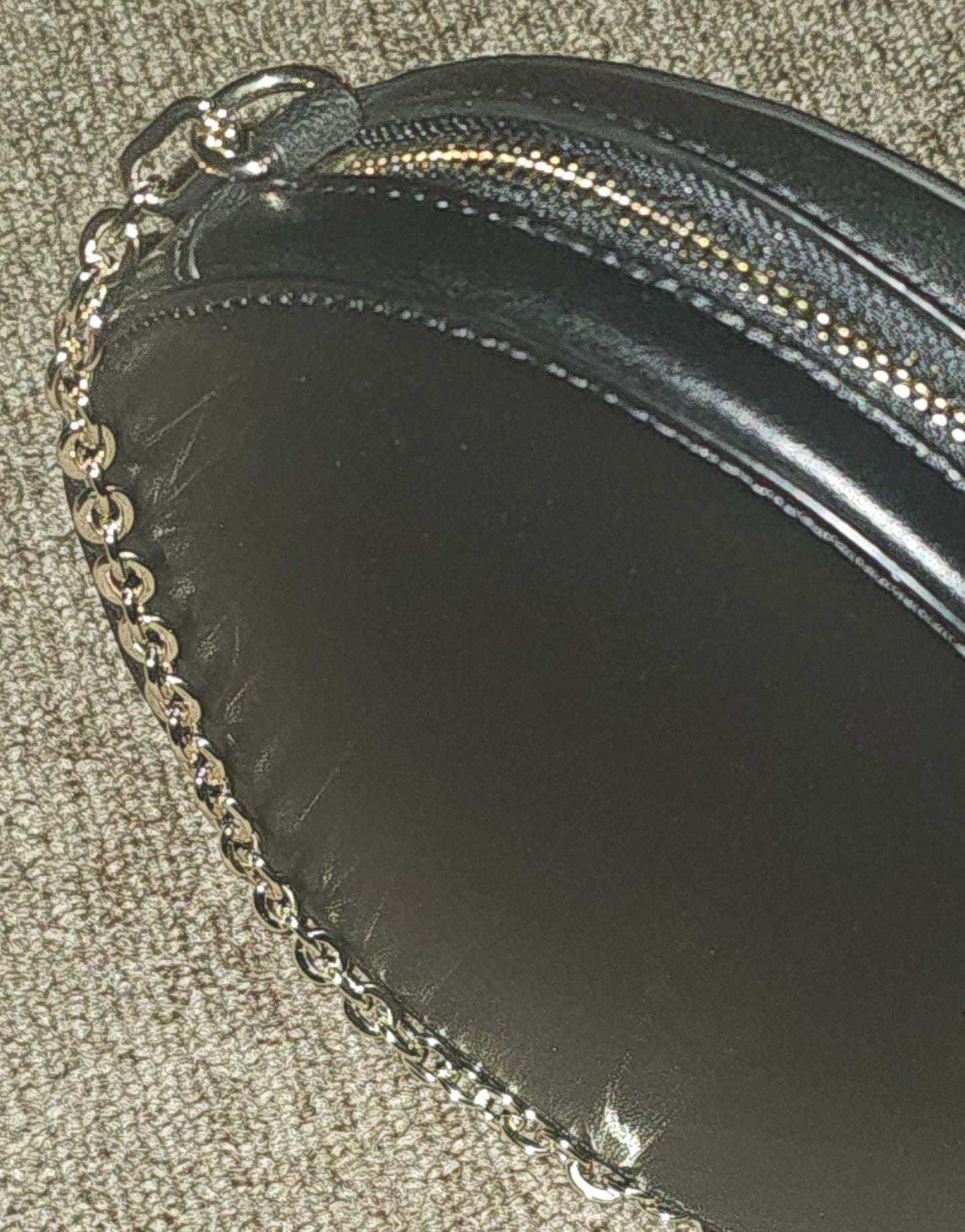 Maje croc embossed shoulder black purse