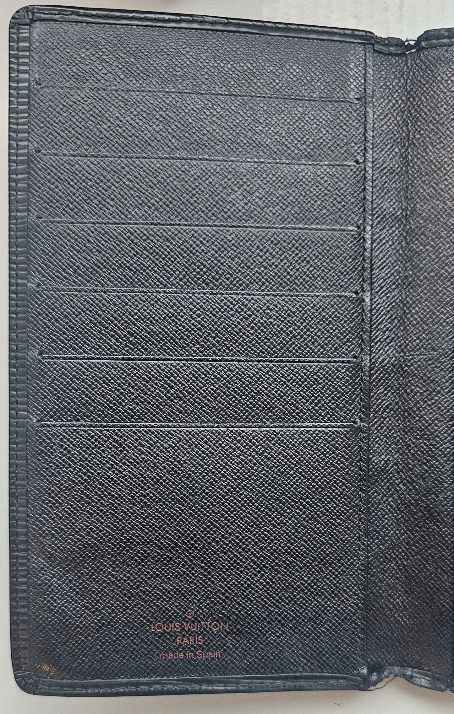 Louis Vuitton Black Epi Leather Checkbook Card Bifold Long Wallet