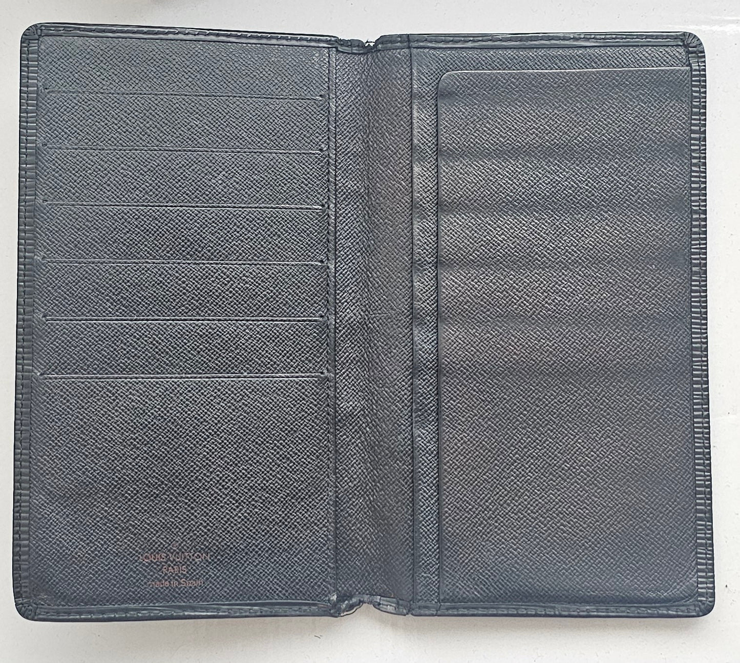 Louis Vuitton Black Epi Leather Checkbook Card Bifold Long Wallet