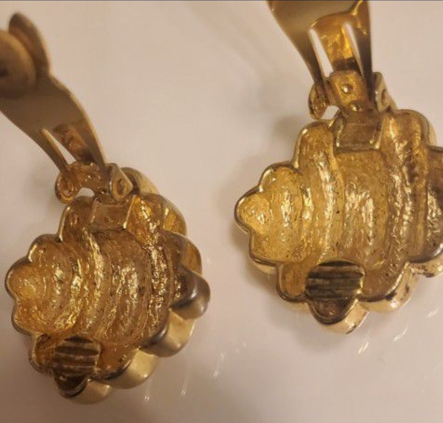 Vintage Paolo Gucci Gold Tone Clip-On Croissant Earrings