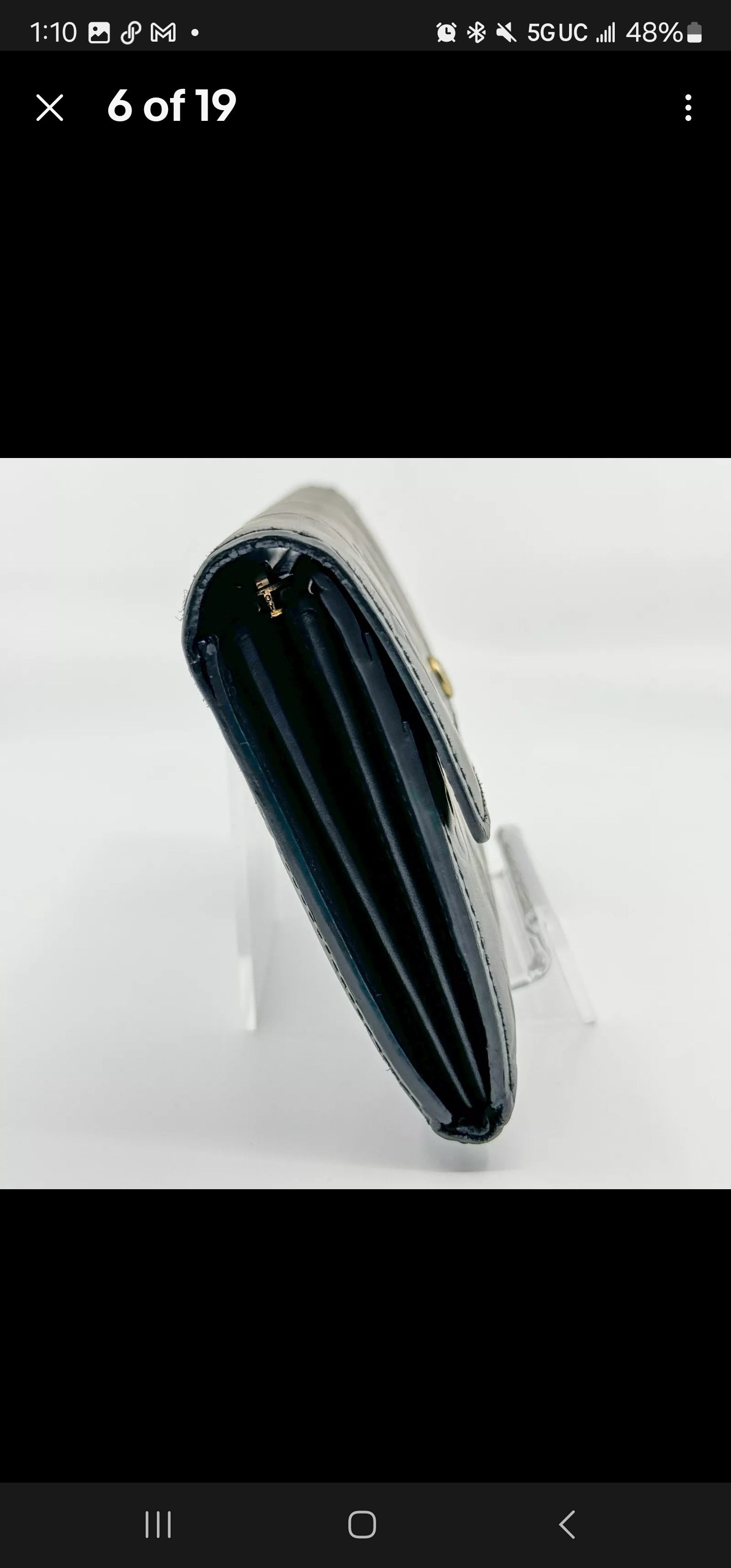 LOUIS VUITTON Monogram Mat Portefeuille Sarah Wallet LV Black Auth