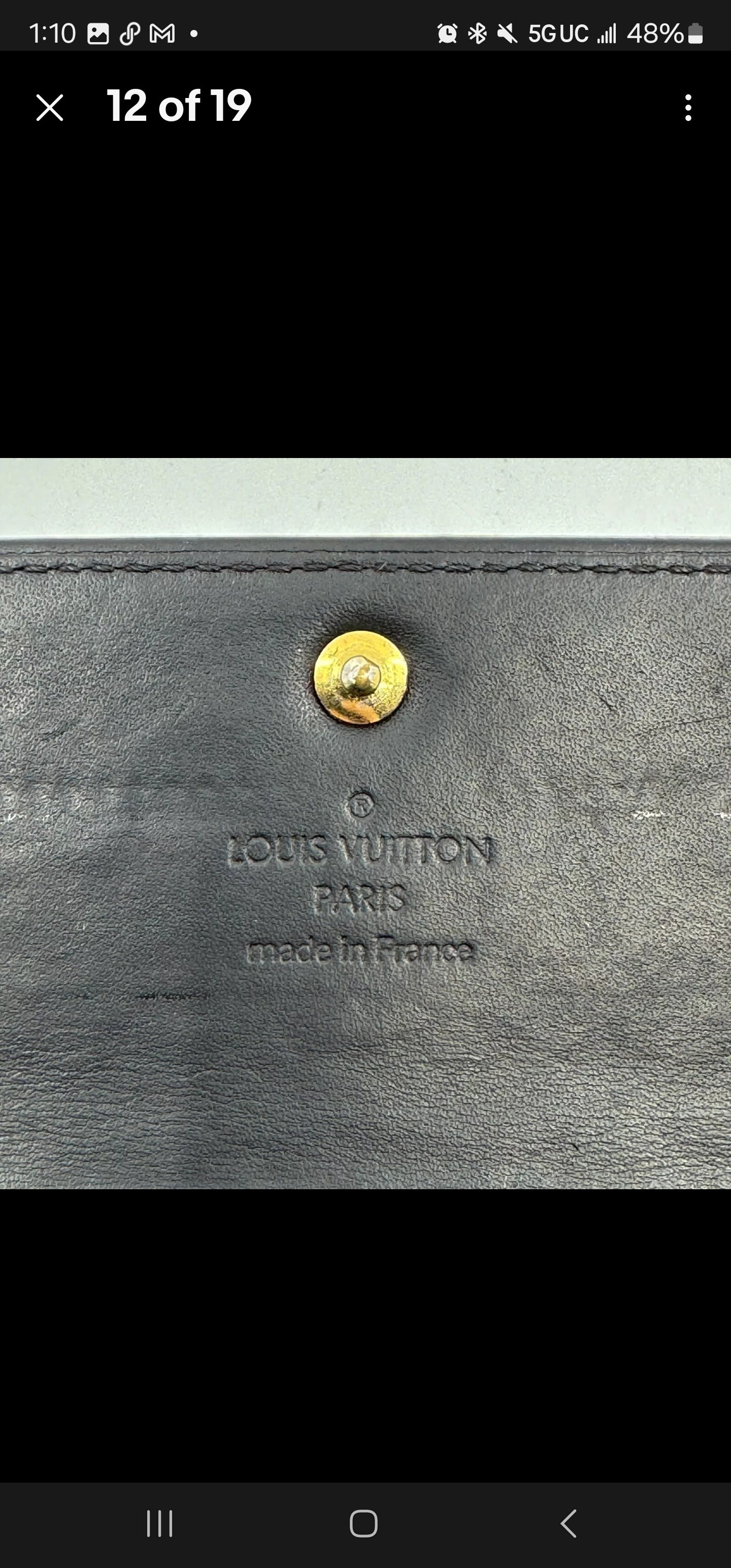 LOUIS VUITTON Monogram Mat Portefeuille Sarah Wallet LV Black Auth