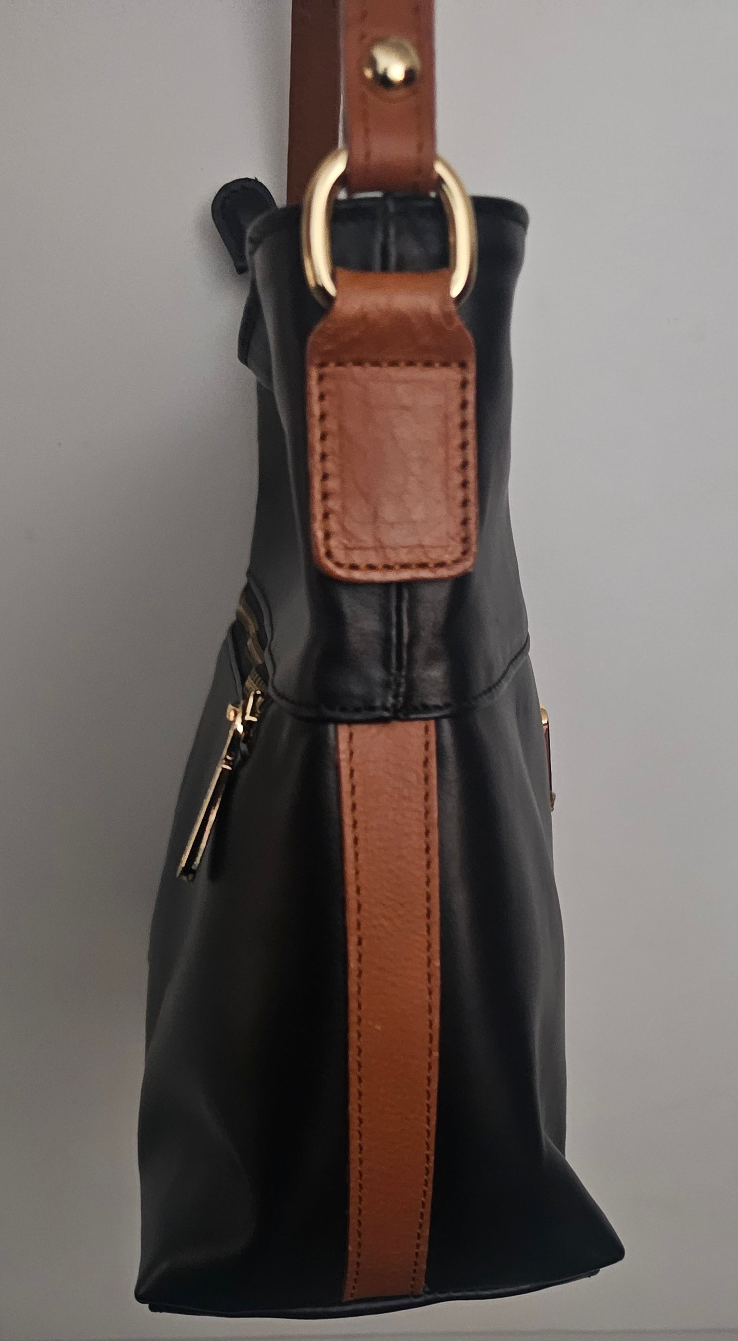 Valentina smooth leather shoulder tote