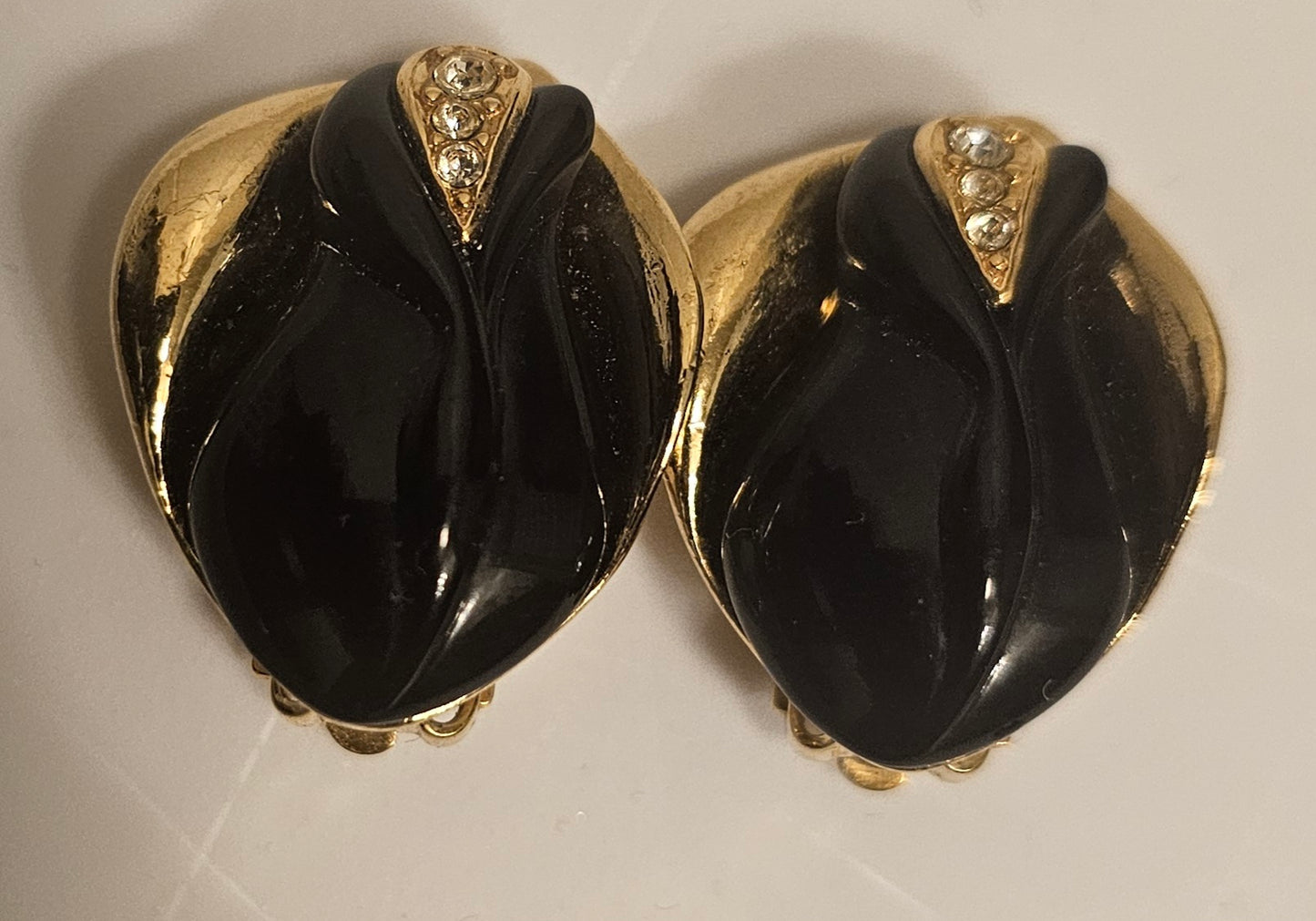 KJL for Avon Calla Lily Stud Earrings, Vintage Chunky Earrings, Vintage
