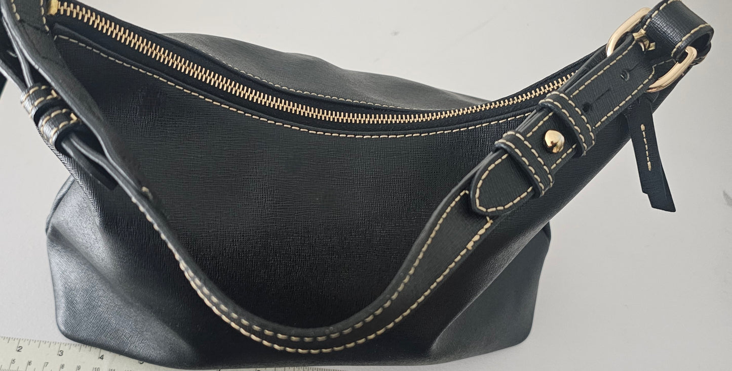 Dooney & Bourke Black smooth leather shoulder bag