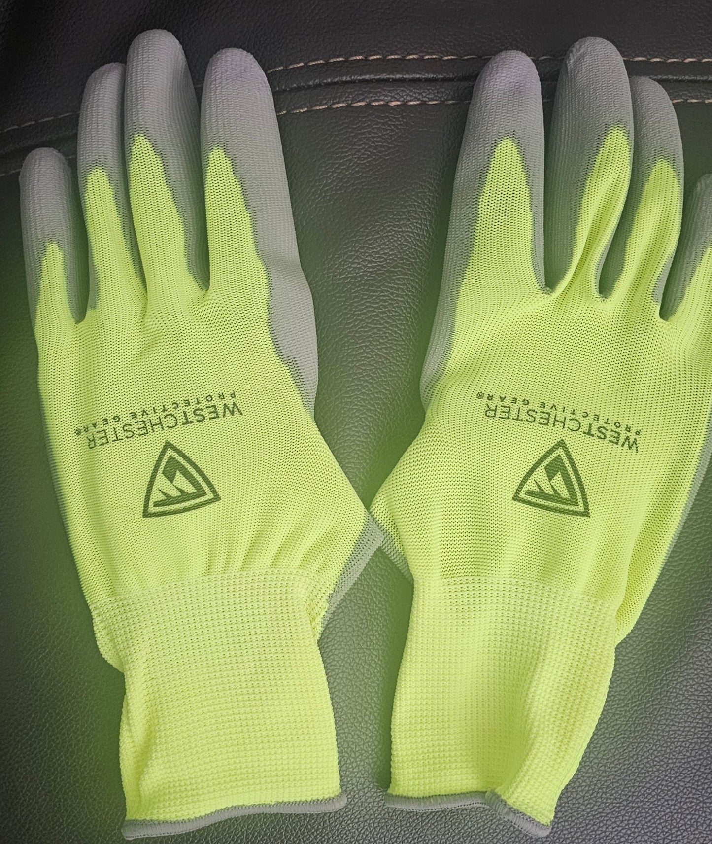 Westchester Protective Touch Screen Hi-Vis Yellow Palm Coated Gloves Large L