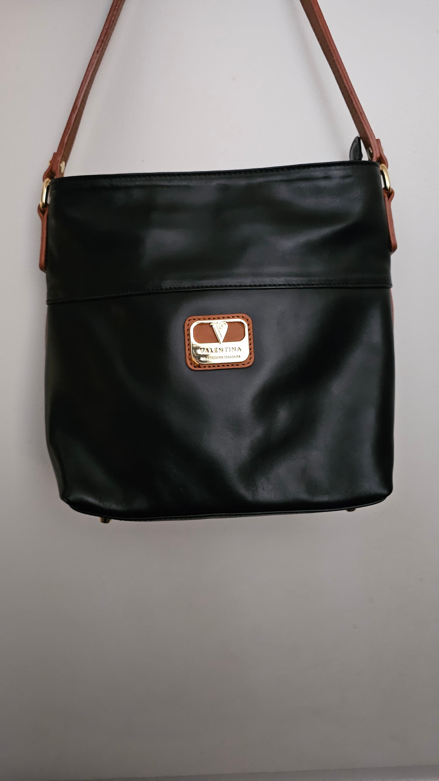Valentina smooth leather shoulder tote