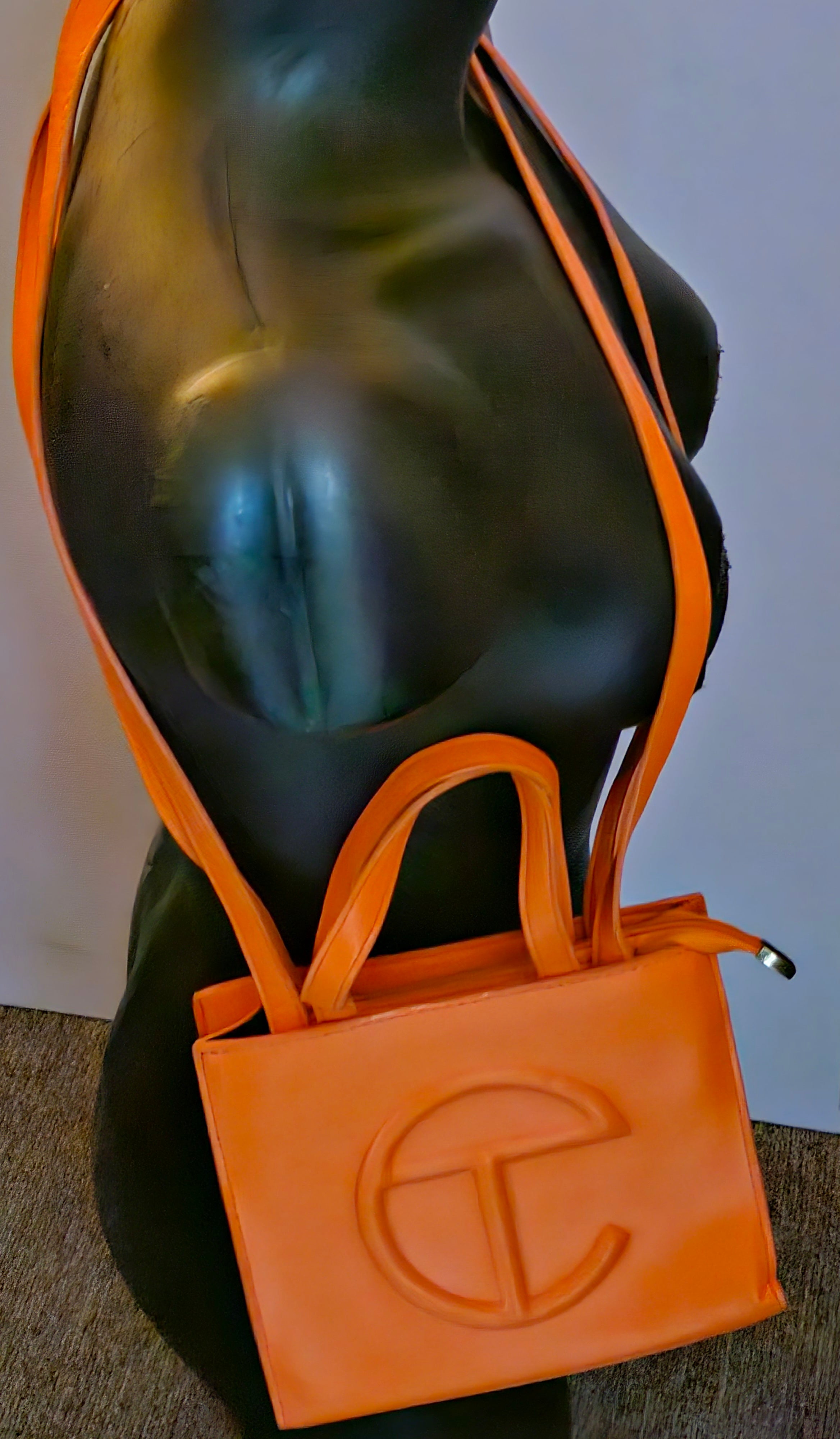 Telfar bag small retailer Orange shopping bag